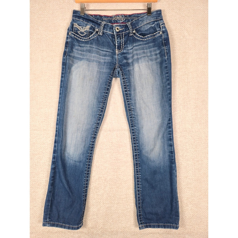 Vanity Premium Collection‎ Jeans Womens 27 Medium Wash Straight Leg Embroidered